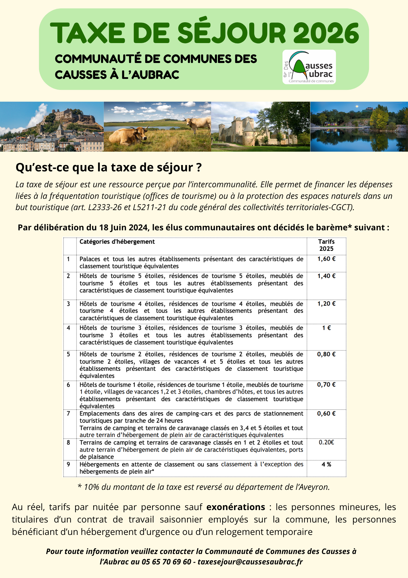affiche TAXE DE SÉJOUR 2026